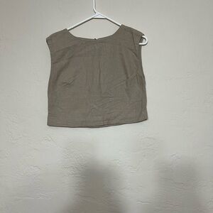 Abercrombie & Fitch Linen Blend Tan Crop Top